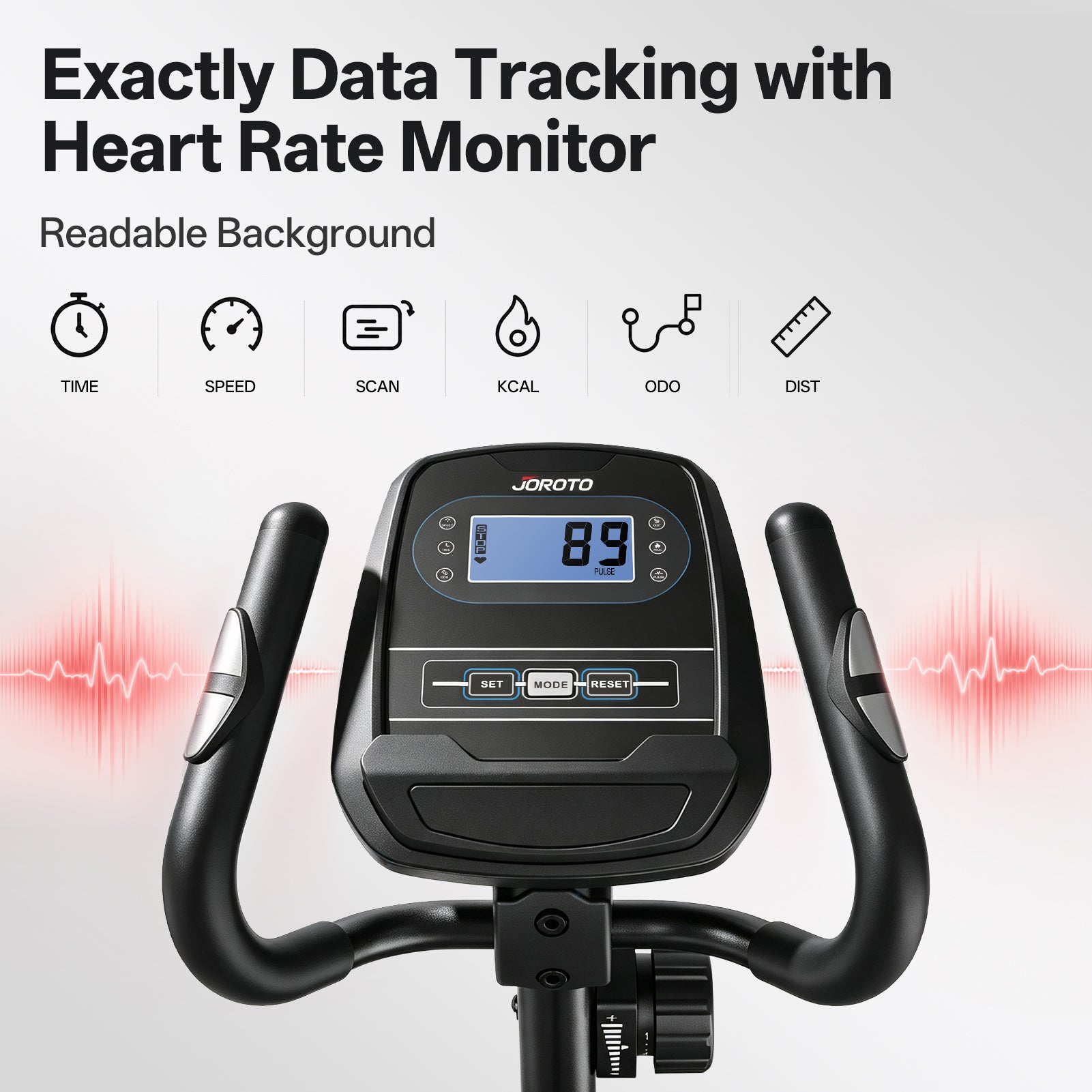 JOROTO JE50 Elliptical Machine – 18" Stride, 400 LB Capacity