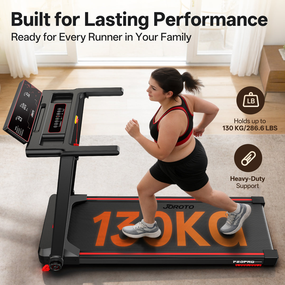 JOROTO F20Pro Folding Treadmill – 2.5 HP, 0.6–7.5 mph, 286 lbs Capacity