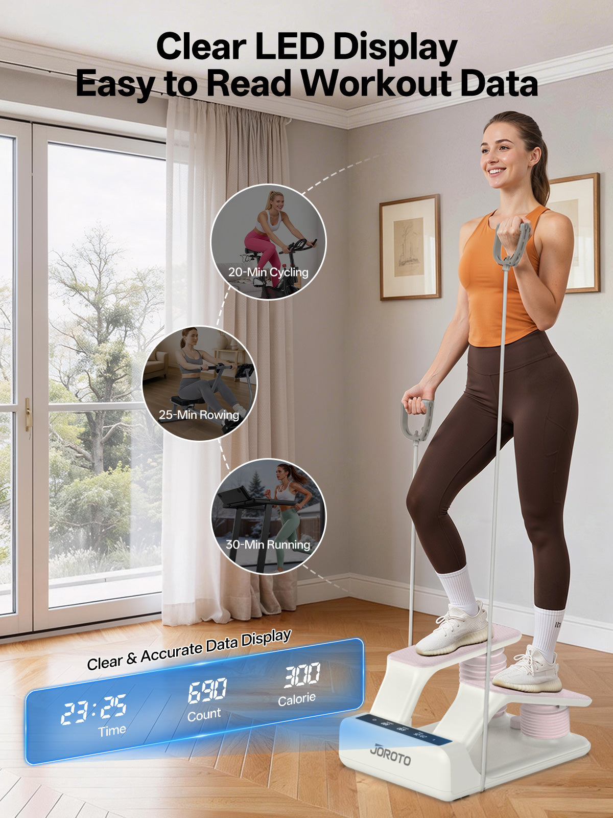 JOROTO JS300 5-Level Adjustable Air Stepper with LED Monitor