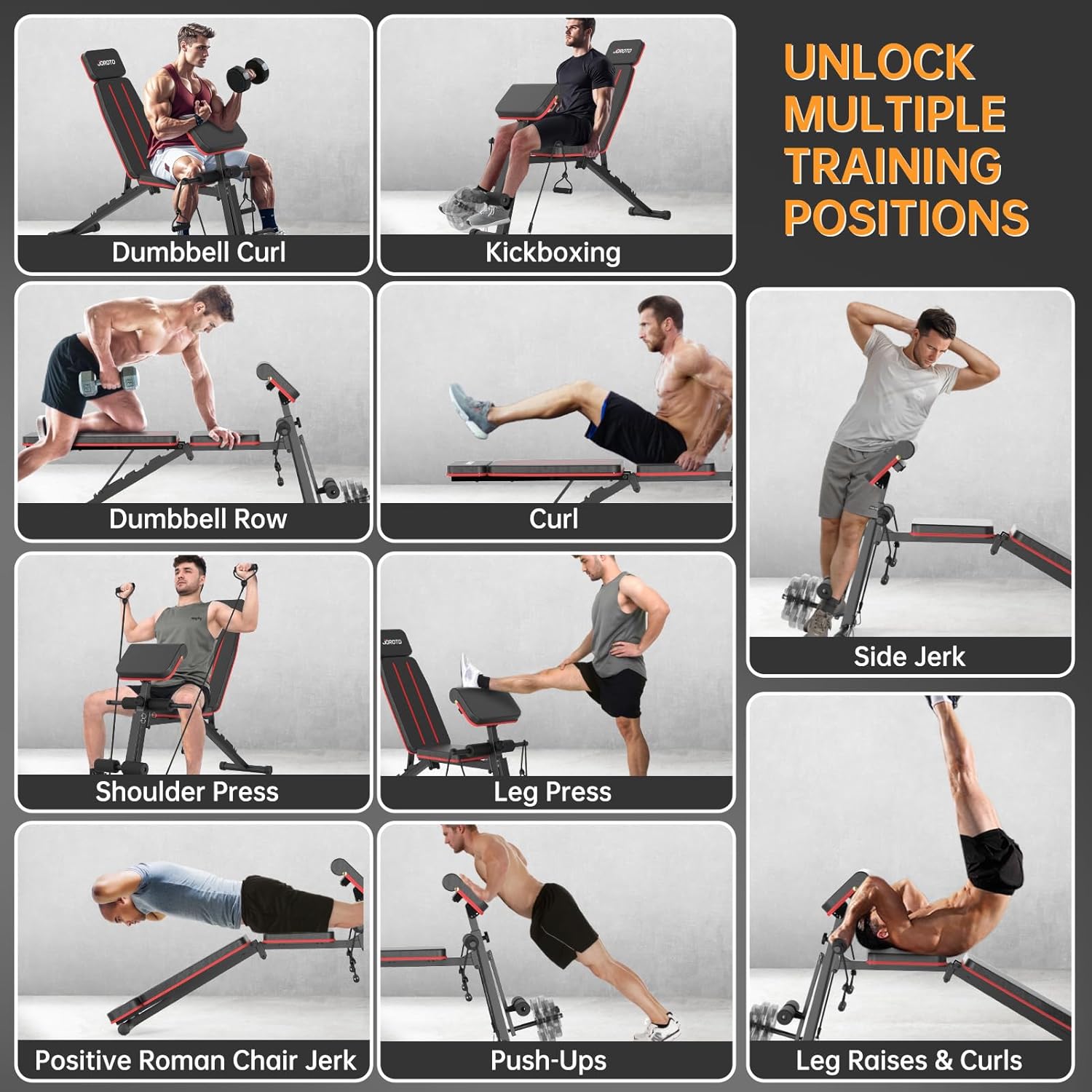 Banc de musculation réglable JOROTO MD55