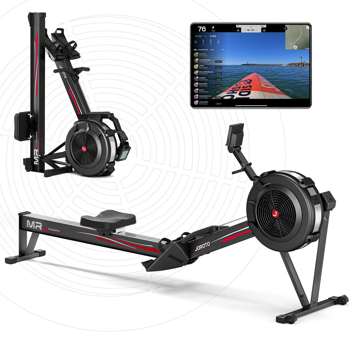 Rowing Machine Jeari JOROTO MR56 Air Resistance Rower - 16 Magnetic Levels & Space-Saving