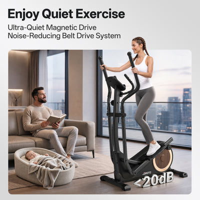 JOROTO JE50 Elliptical Machine – 18" Stride, 400 LB Capacity