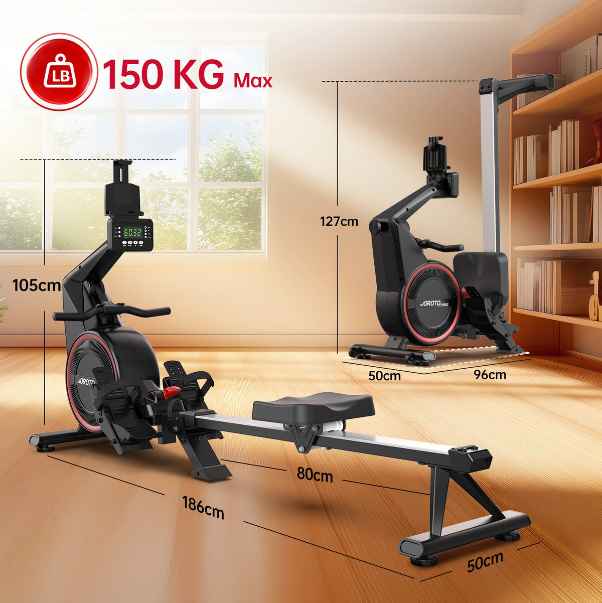 JOROTO MR55 Air-magnetic Dual Resistance Rower