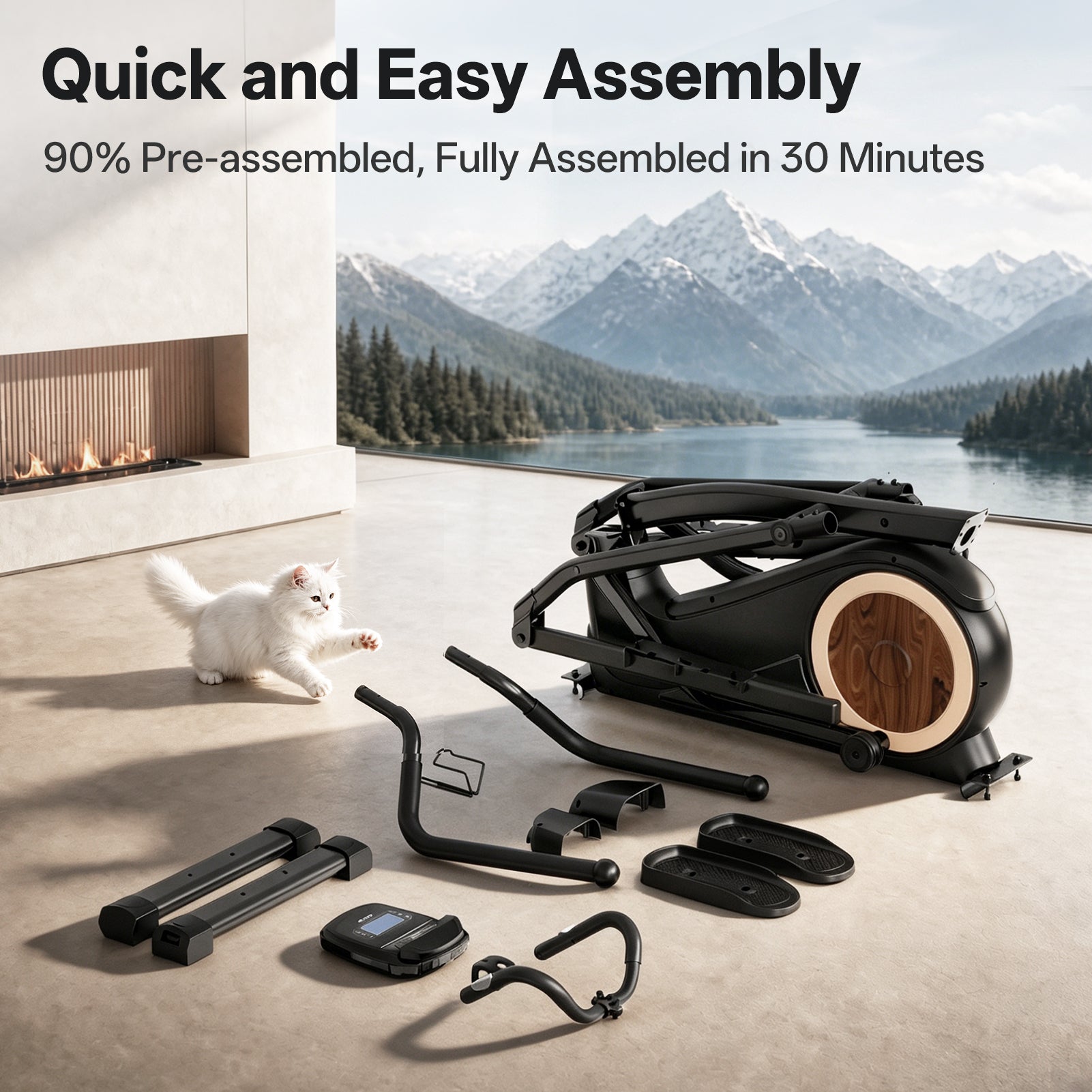 JOROTO JE50 Elliptical Machine – 18" Stride, 400 LB Capacity