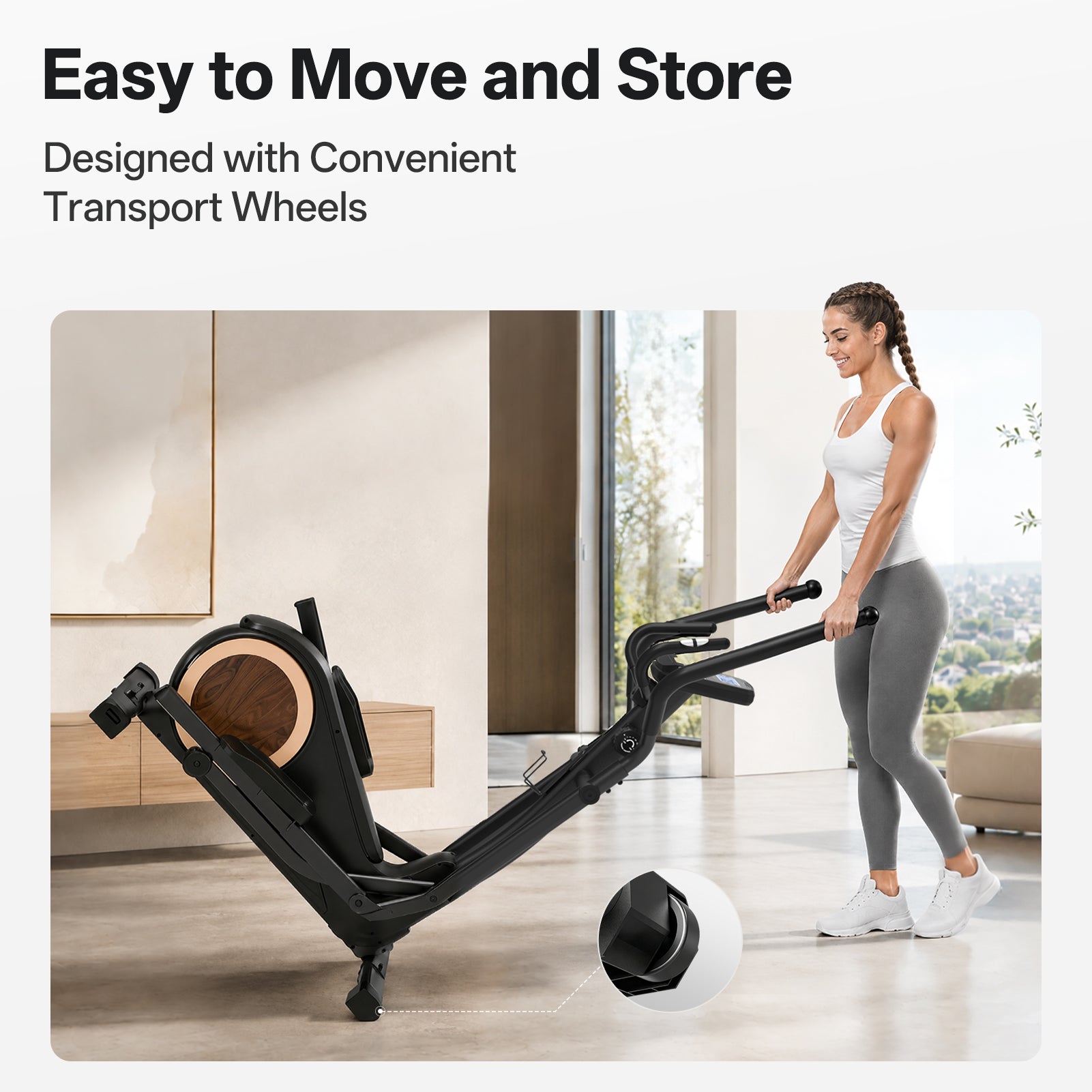 JOROTO JE50 Elliptical Machine – 18" Stride, 400 LB Capacity