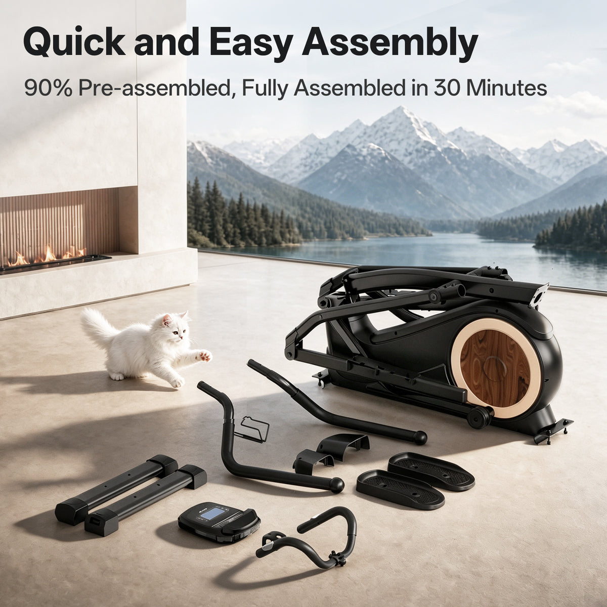 JOROTO JE50 Elliptical Machine – 18" Stride, 400 LB Capacity