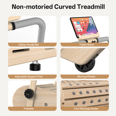 JOROTO F50 Aesthetic Wooden Treadmill | Manual-Folding Walking Pad for Small Spaces