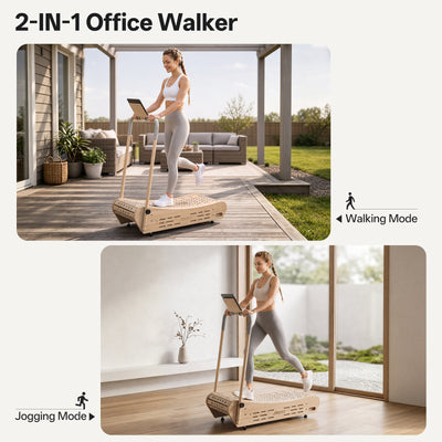 JOROTO F50 Aesthetic Wooden Treadmill | Manual-Folding Walking Pad for Small Spaces