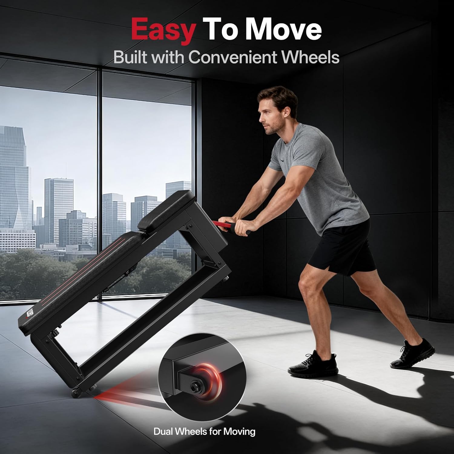 JOROTO MD85 Adjustable Bench – 990 lb, Cable Fly & Dumbbell Storage fo