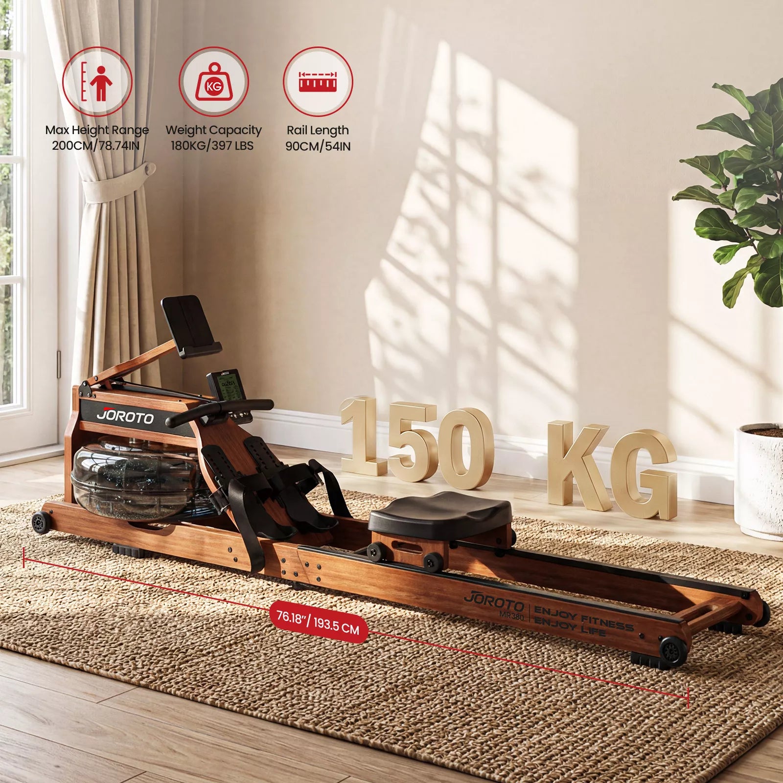 JOROTO MR380 - Luxury Experience Water Resistance Rowing Machine