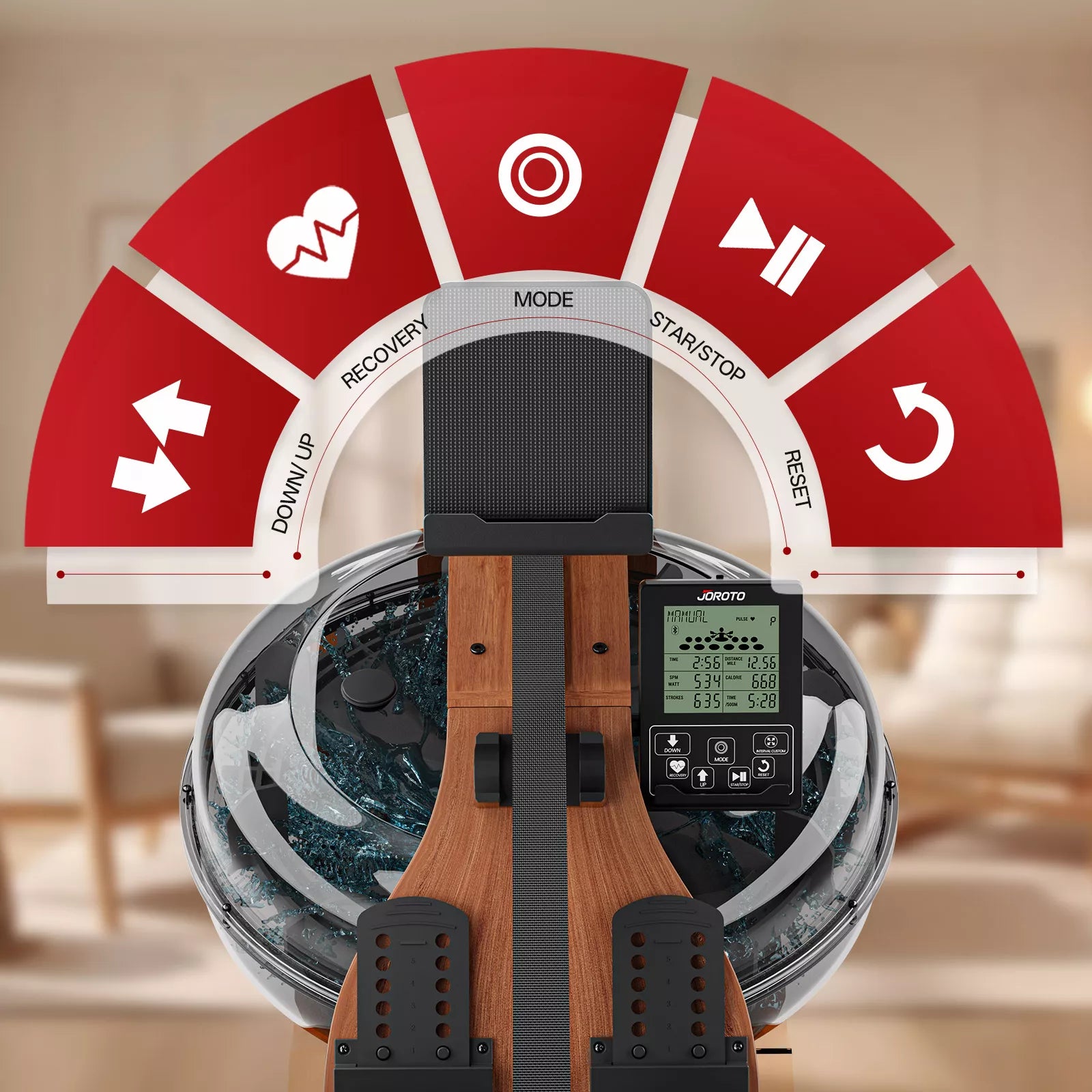 JOROTO MR380 - Luxury Experience Water Resistance Rowing Machine